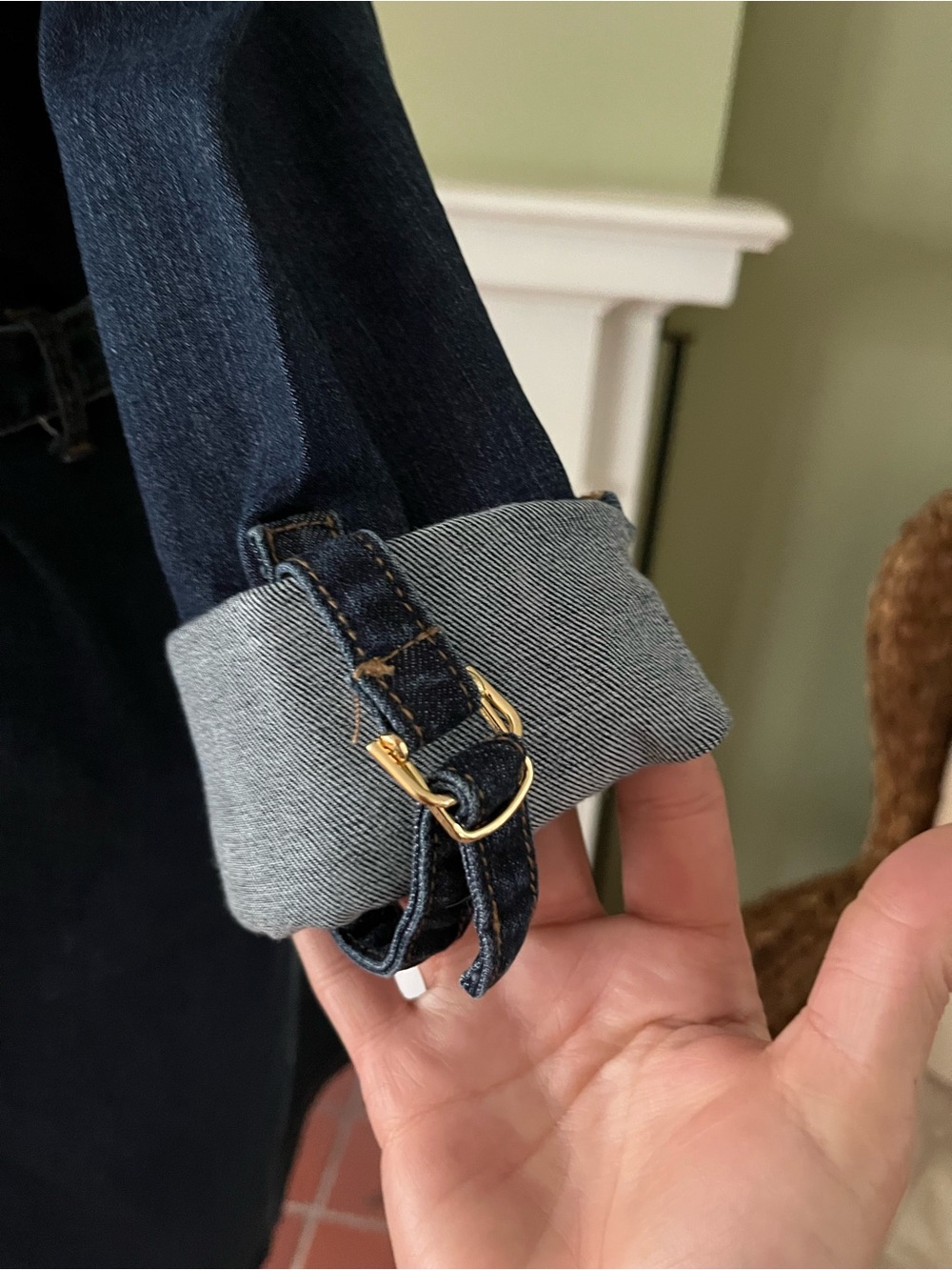 ELOQUII Dark Wash Denim Shirt Dress | Belted | Size 22 - Picture 3 of 6